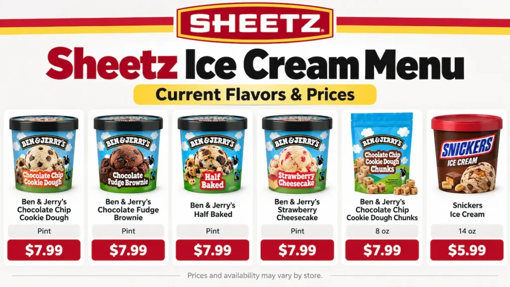 Sheetz Ice Cream Menu with Prices & Flavors (2026)